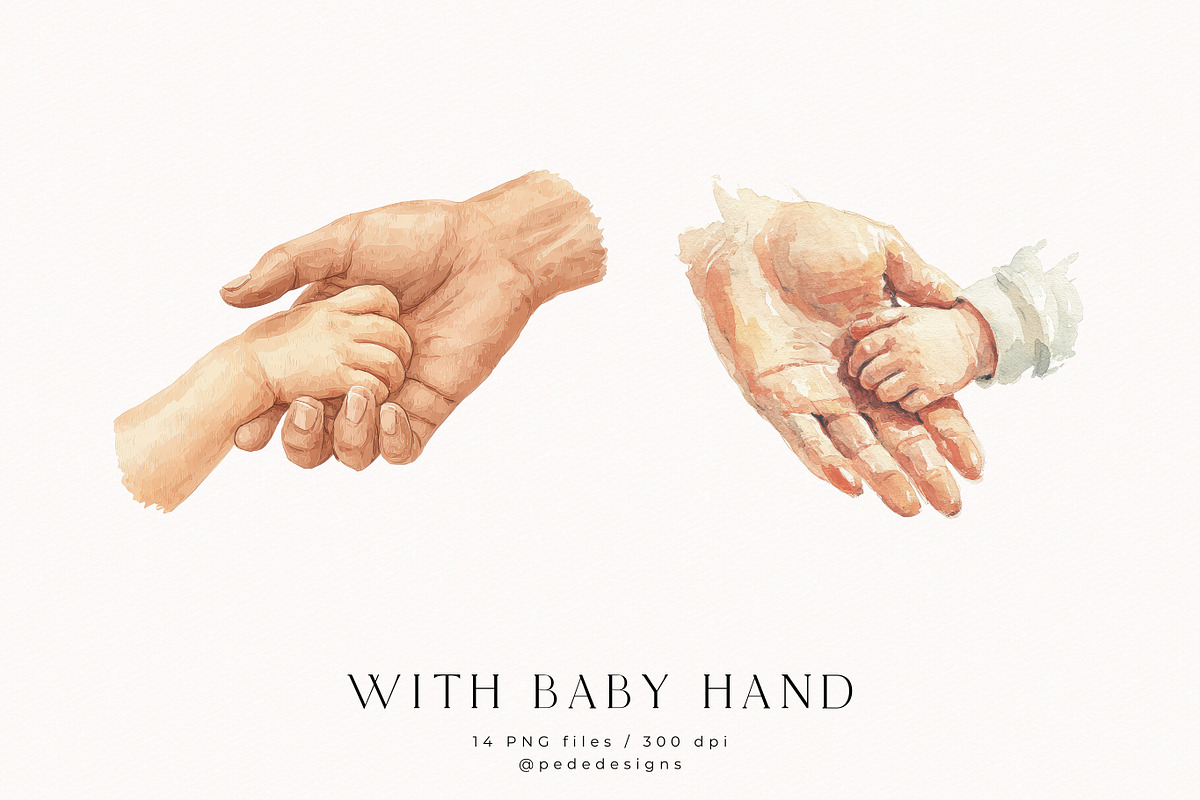 With Baby's Hand, a Person Illustration by PeDe Designs (Photo 2 of 8)