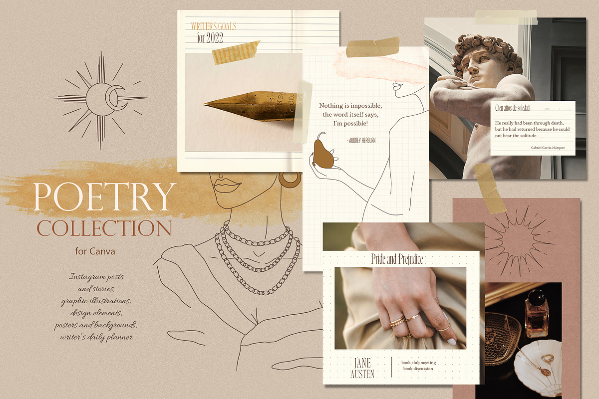 Poetry Collection for CANVA, a Social Media Template by Scarlet Heath Art (Photo 1 of 32)