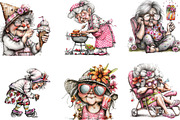 Summer Funny Grandma Clipart, an Illustration by Designking (Thumbnail 5 of 5)