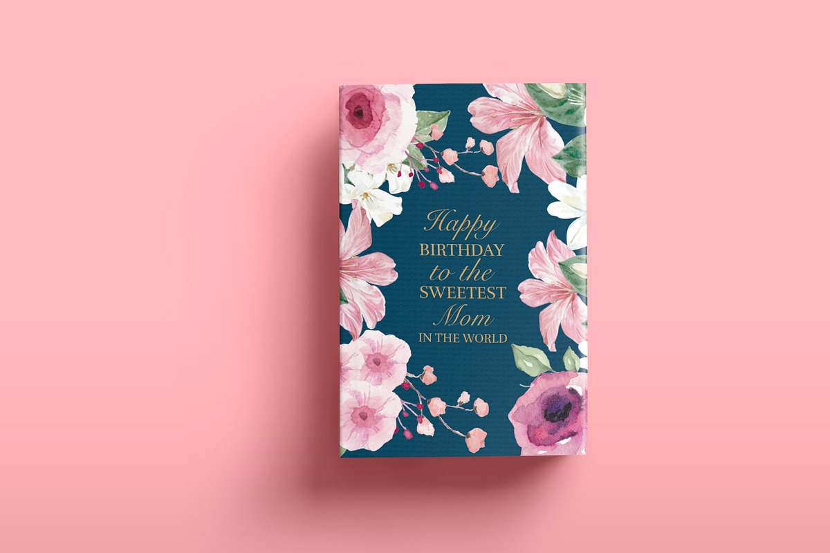 Pink & Navy Blue Greeting Card, a Card Template by Nordic.Arg (Photo 4 of 5)
