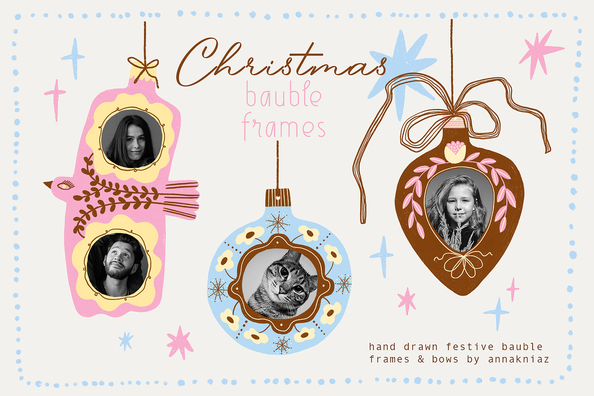 Christmas bauble frames, a Seasonal Illustration by Annakniaz (Photo 1 of 14)