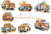 Watercolor fall, pumpkin trucks, an Object Graphic by KomtsyanTatyanaArt (Thumbnail 1 of 4)