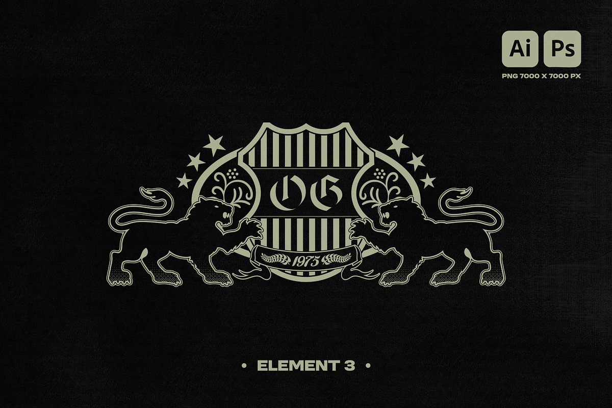 STREETWEAR HERALDIC GRAPHIC SET, an Object Graphic by BonkiStudio (Photo 4 of 11)
