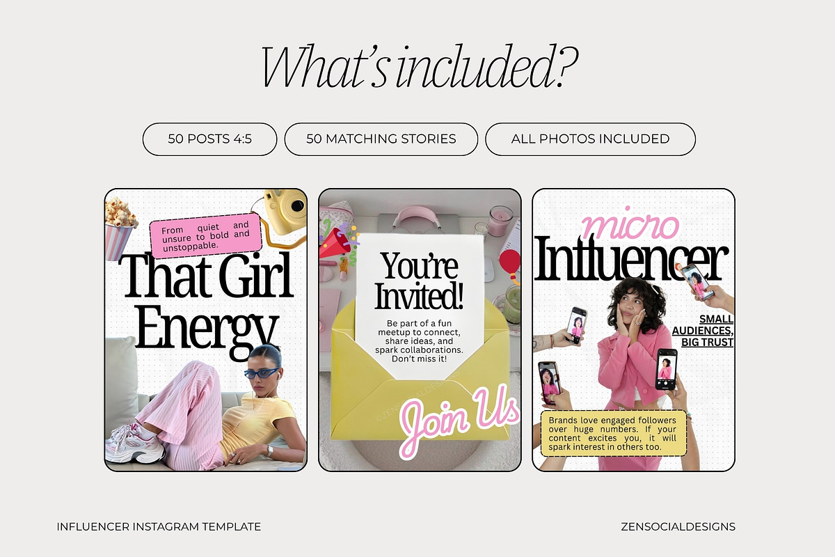 Social Media Influencer Templates, a Social Media Template by ZenSocialDesigns (Photo 3 of 9)