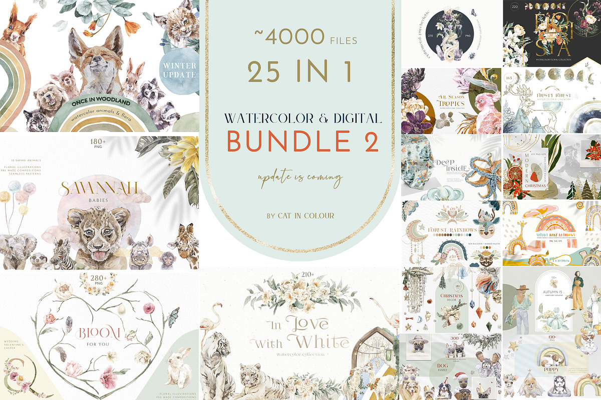 GRAND BUNDLE Graphics 80 in 1_10650+, an Animal Illustration by Cat In Colour (Photo 6 of 36)