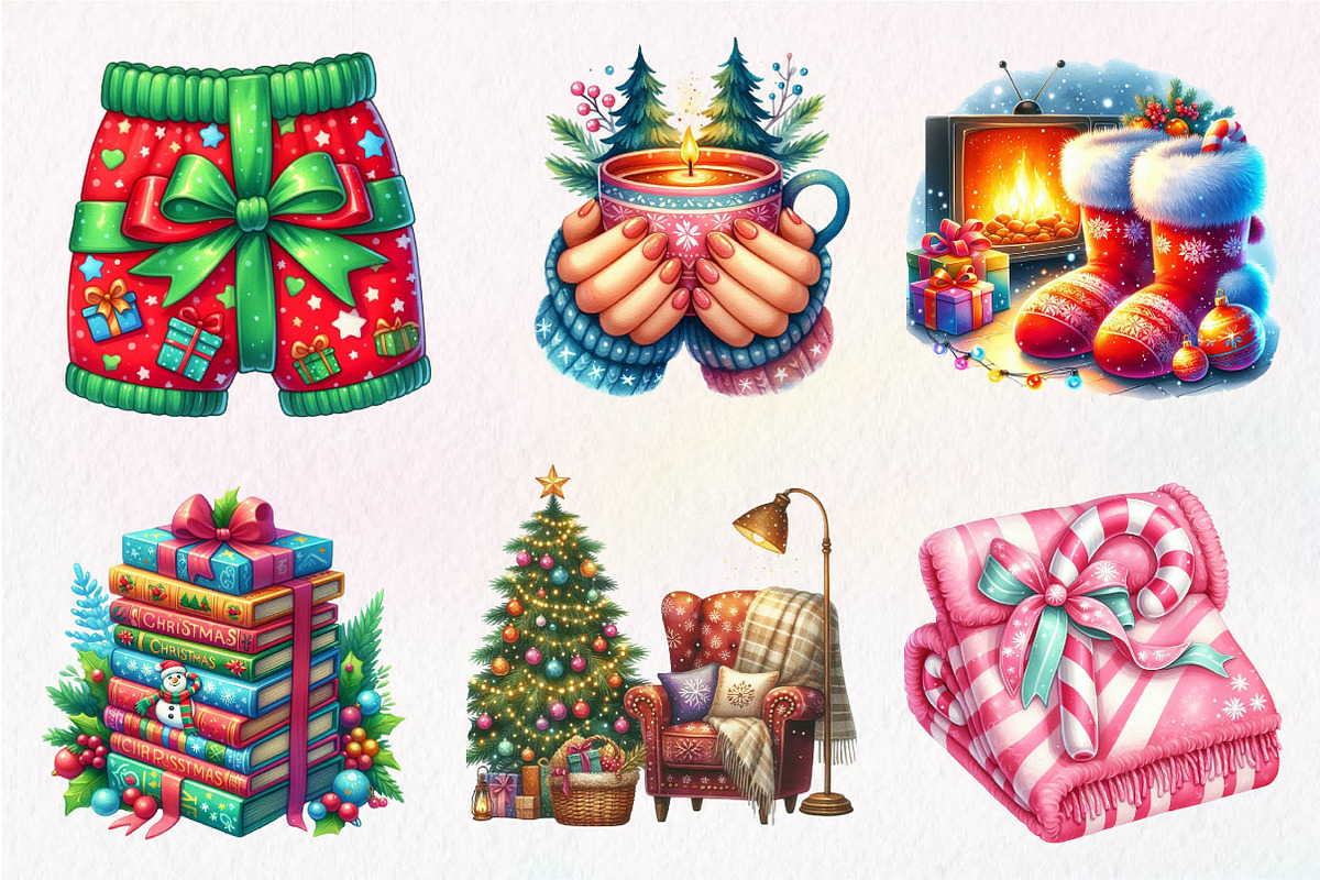 Christmas Movie Night Clipart, an Illustration by Dream Creation (Photo 5 of 7)
