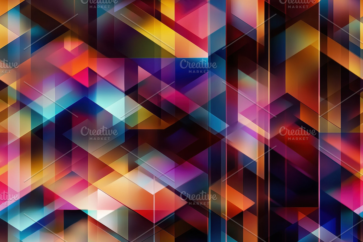Seamless vibrant abstract pattern featuring geometric shapes in a kaleidoscope, a Pattern Graphic by Textures & Backgrounds
