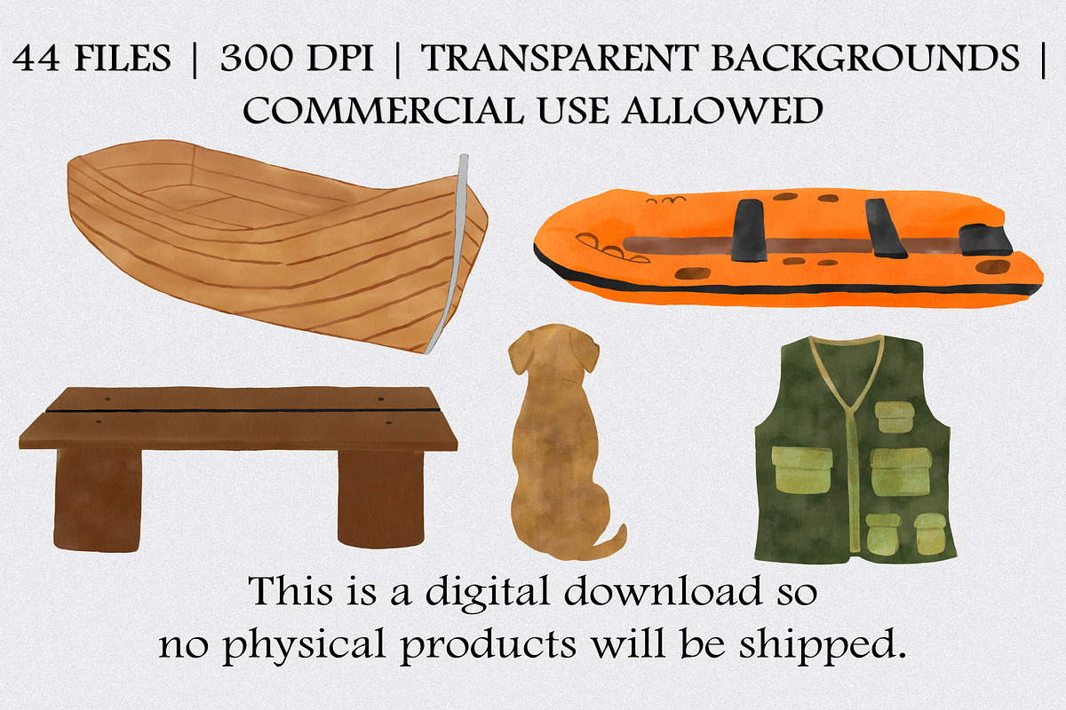 Watercolor Fishing Clipart Set, an Illustration by CropUp Creative (Photo 4 of 4)