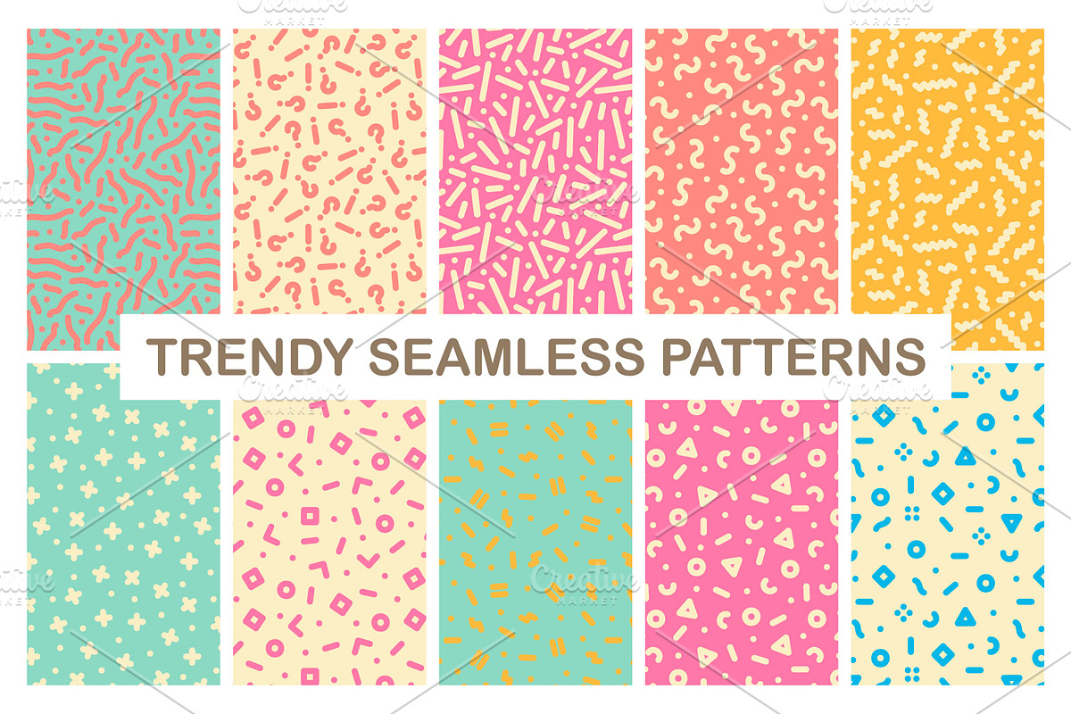 Bright trendy seamless patterns, a Pattern Graphic by ExpressShop (Photo 1 of 4)