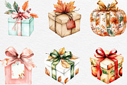 Watercolor Autumn Gift Box Clipart, an Illustration by Black Bird Studio (Thumbnail 4 of 6)