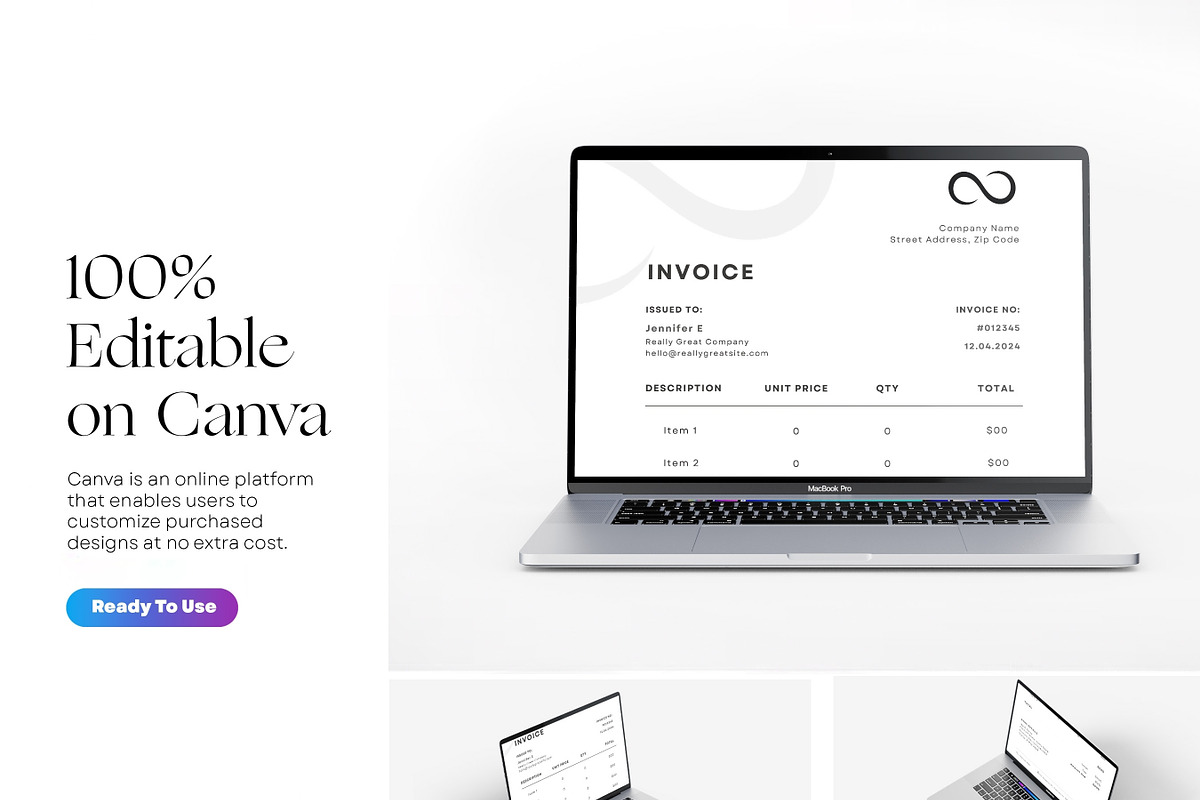 Printable Invoice Template, Canva, a Print Template by BrushstrokeArtGB (Photo 4 of 5)