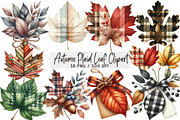 Autumn Plaid Leaf Clipart, an Illustration by DreamArtGraphic (Thumbnail 1 of 4)