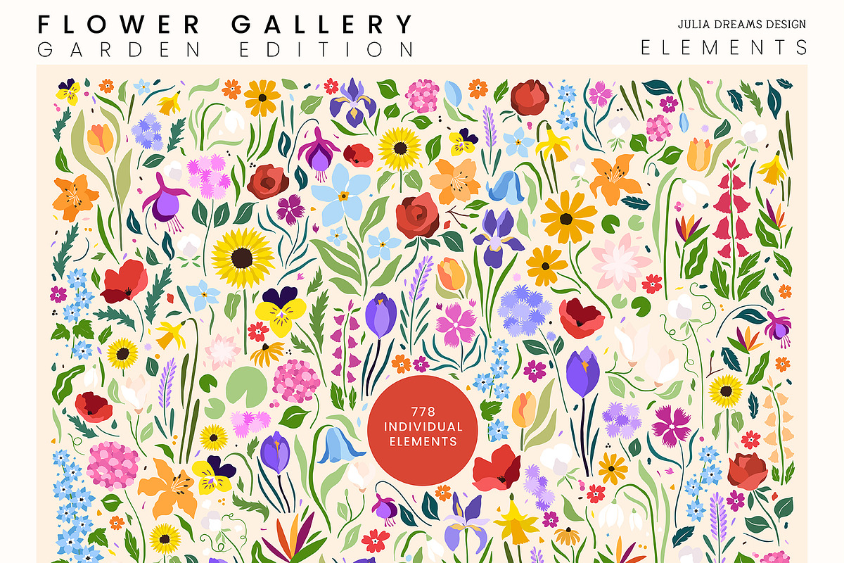 Flower Gallery Garden Edition, a Texture Illustration by Julia Dreams (Photo 7 of 10)