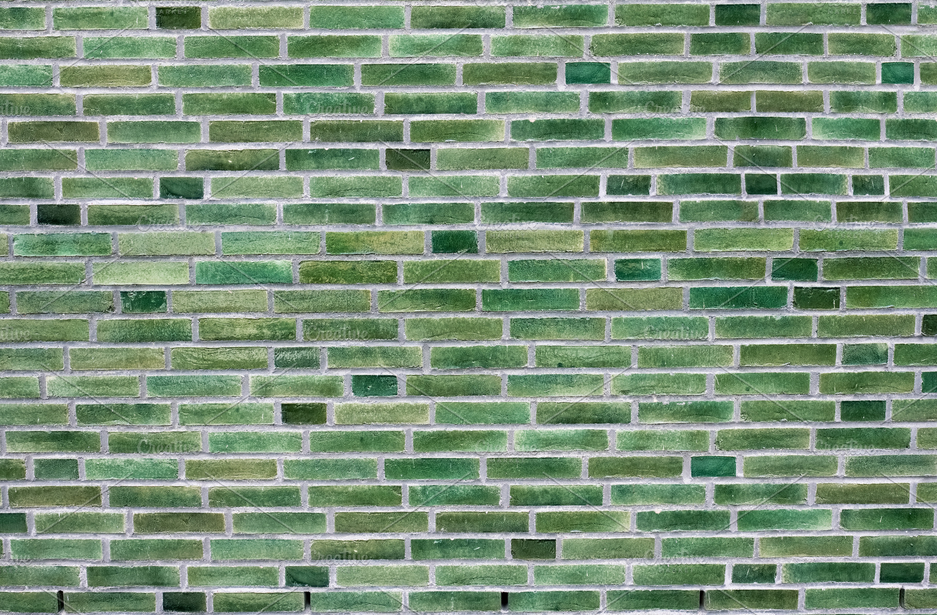 Original Green Brick Wall Texture, an Abstract Photo by RSQB