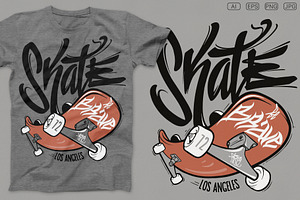 Skate board t-shirt graphics