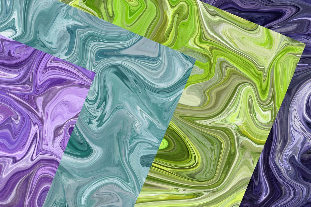 Rainbow Marbled Paint Pattern Set, a Pattern Graphic by Gen Aumonier (Photo 4 of 9)