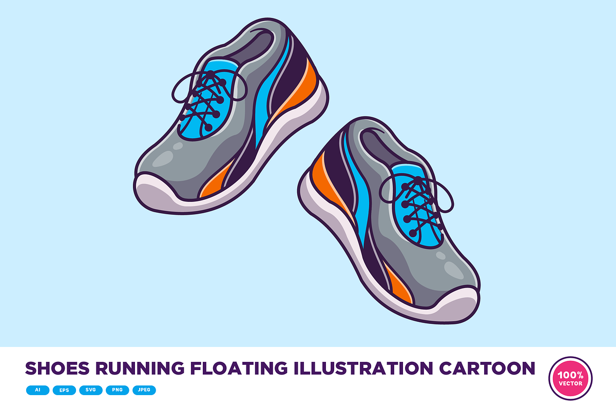 Shoes Running Floating Illustration, an Object Illustration by Catalyst Labs