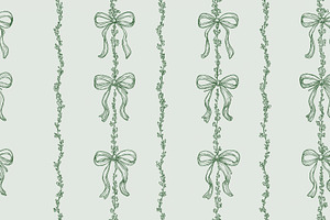 Seamless pattern seamless pattern with hand drawn floral bows an, a Pattern Graphic by Studio ANNA