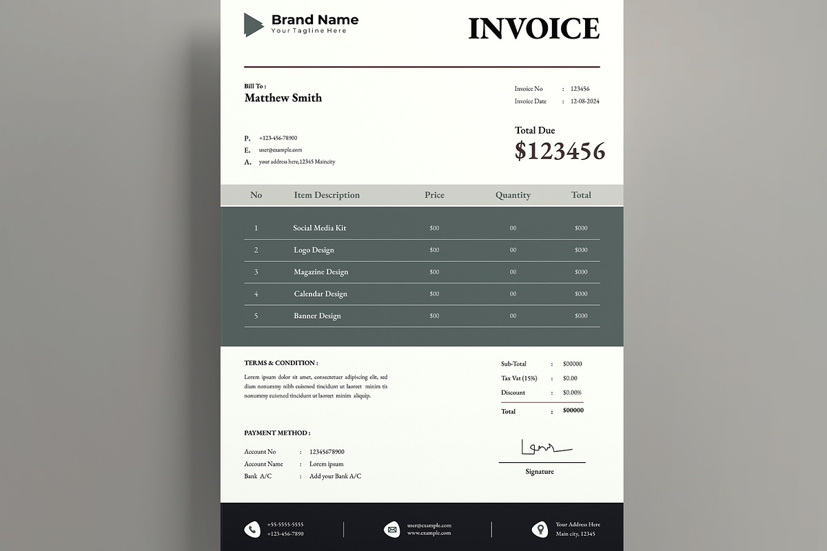 Corporate Invoice Layout