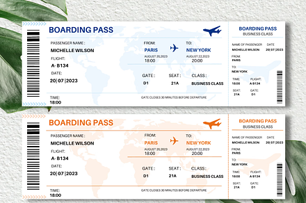Editable Boarding Pass Template
