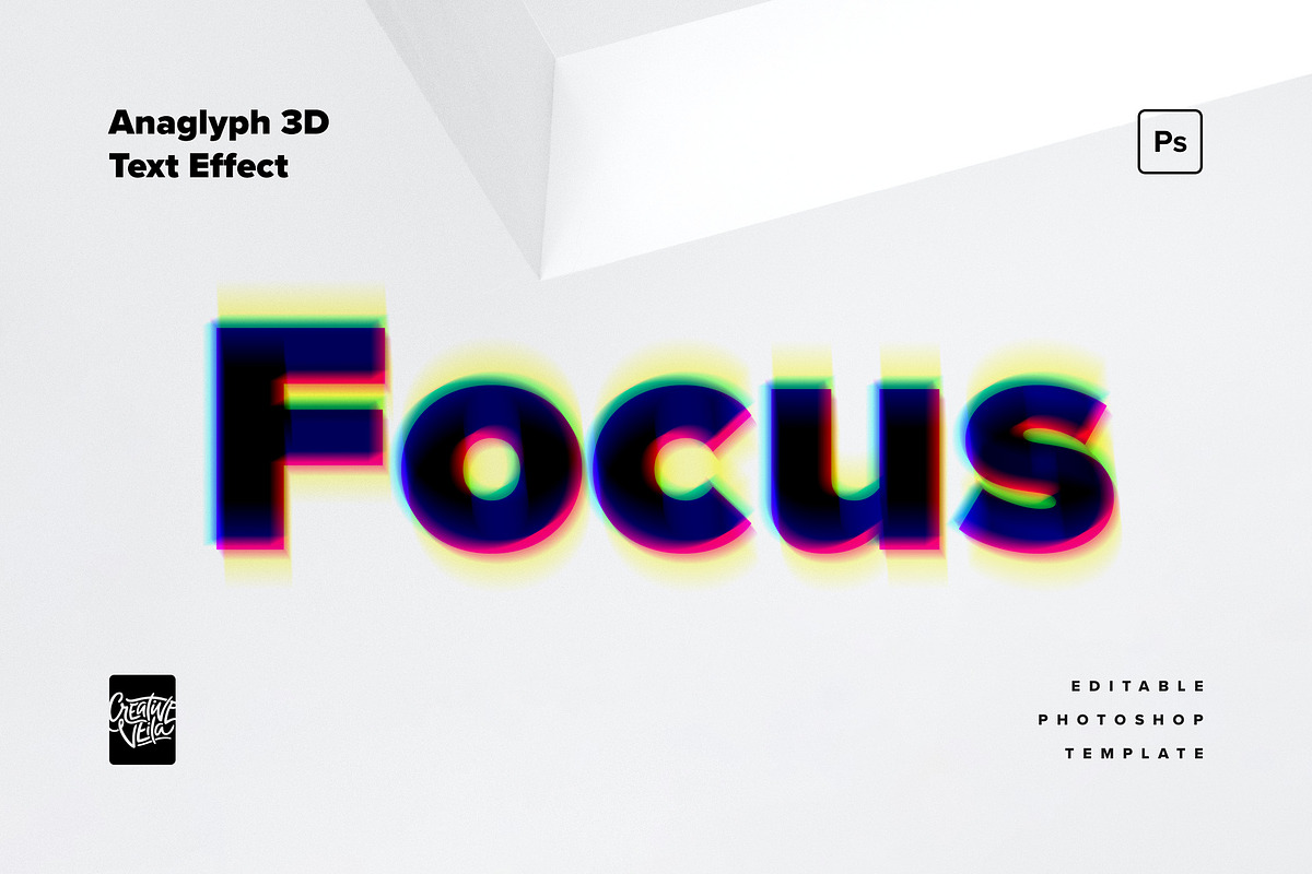 Anaglyph 3D Text Effect Mockup, a Layer Style Add-On by Creative Veila (Photo 1 of 7)