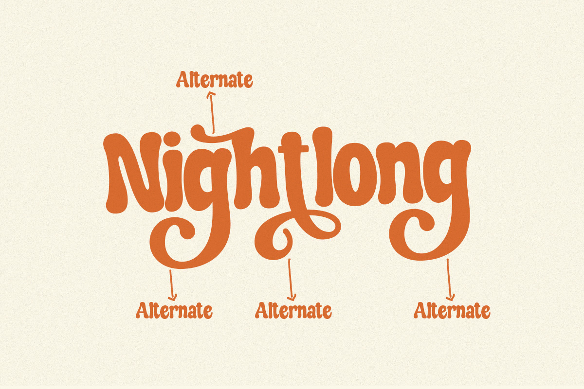 Nightlong - Display Retro Font, a Sans Serif Font by RagamKata (Photo 7 of 10)