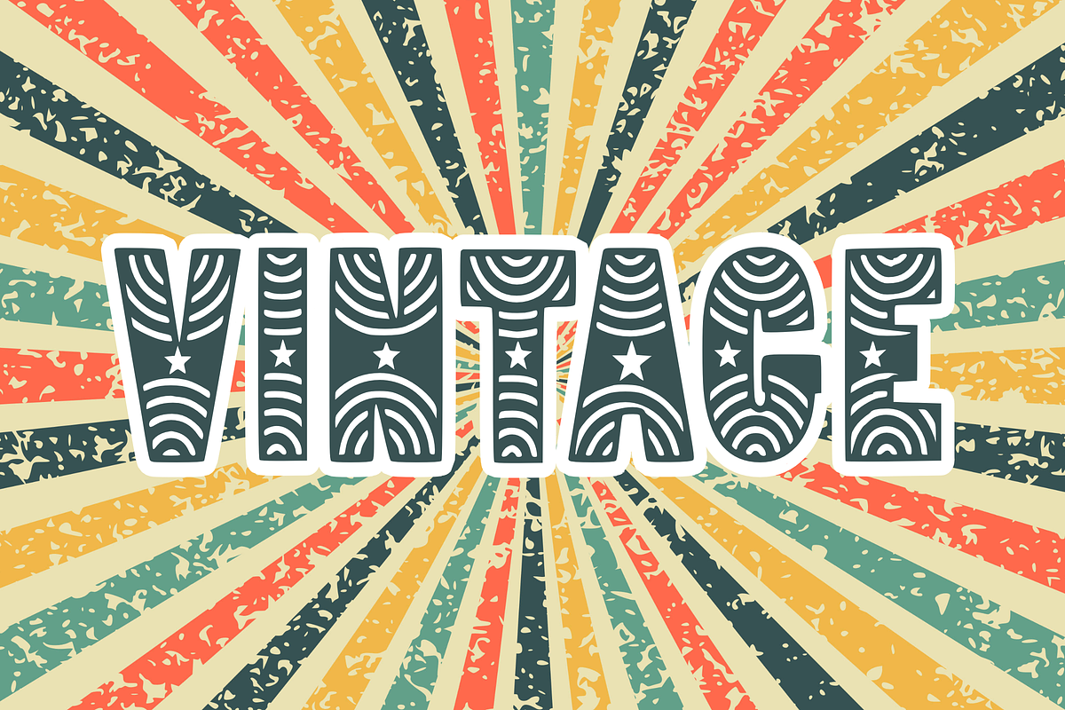 Retro Star - Retro Font Types, a Font by KiddoGlyphs Studio (Photo 2 of 3)