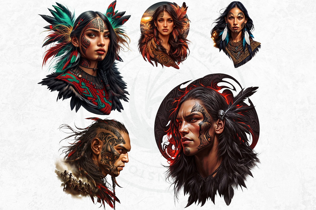 Maori Atua gods Clipart, Polynesian, a Person Illustration by ThatsDesignArt (Photo 8 of 10)