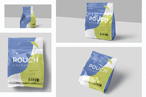 D Handle Stand Up Pouch Mockups