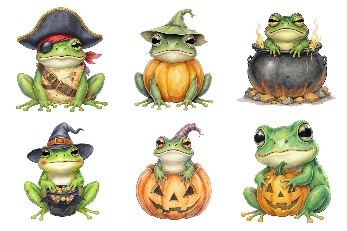Halloween Frog Clipart, an Illustration by Daily.Designs (Photo 3 of 4)