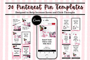 Pinterest Pin Template - Pink, a Social Media Template by ProductiveandFree (Thumbnail 1 of 9)