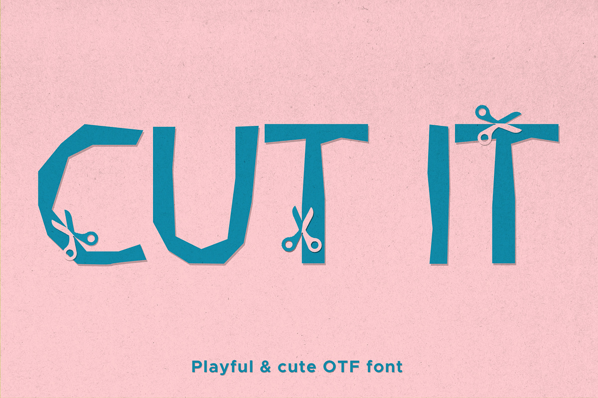 Cut It! Playful & cute cutout font, a Serif Font by Begin Again (Photo 8 of 8)