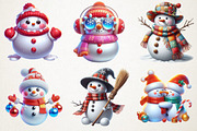 Frosty Snowman Holiday Clipart, an Illustration by RobertsArt (Thumbnail 6 of 7)