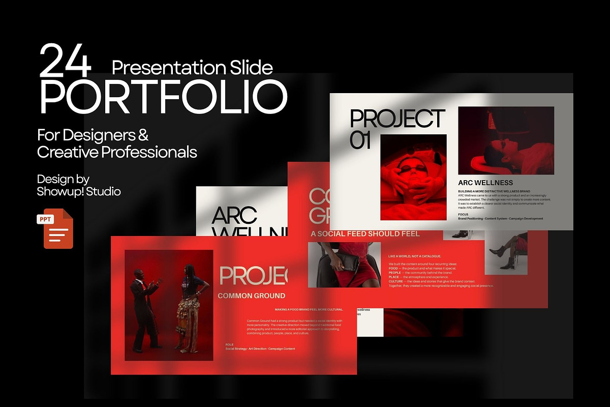Social Media Portfolio PowerPoint, a Presentation Template by ShowUp! Studio (Photo 1 of 7)