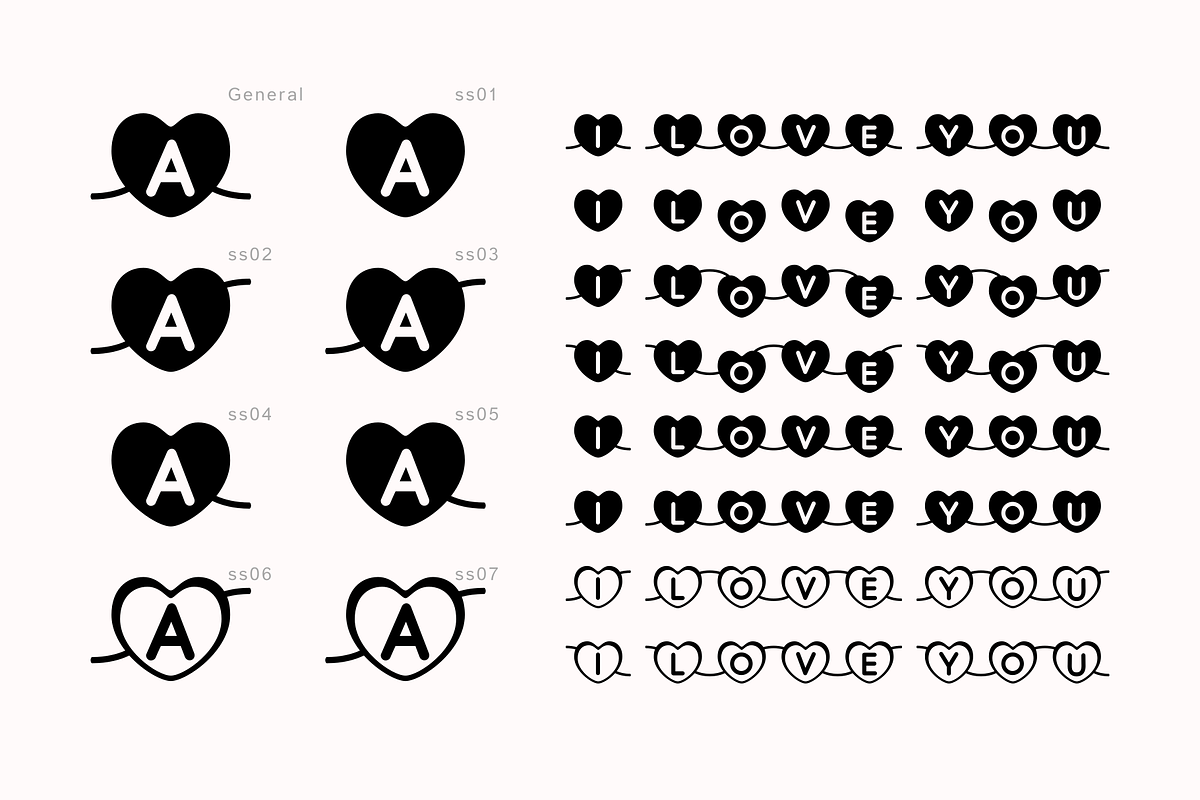 Connected Hearts - Decorative Font, a Sans Serif Font by Attractype (Photo 3 of 8)