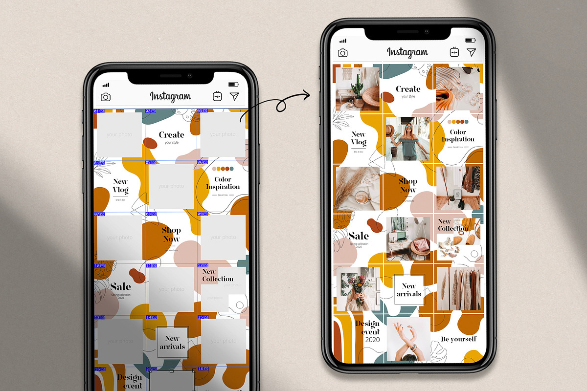 Instagram PUZZLE with shapes & lines, a Social Media Template by EkaterinaKiriy (Photo 5 of 7)