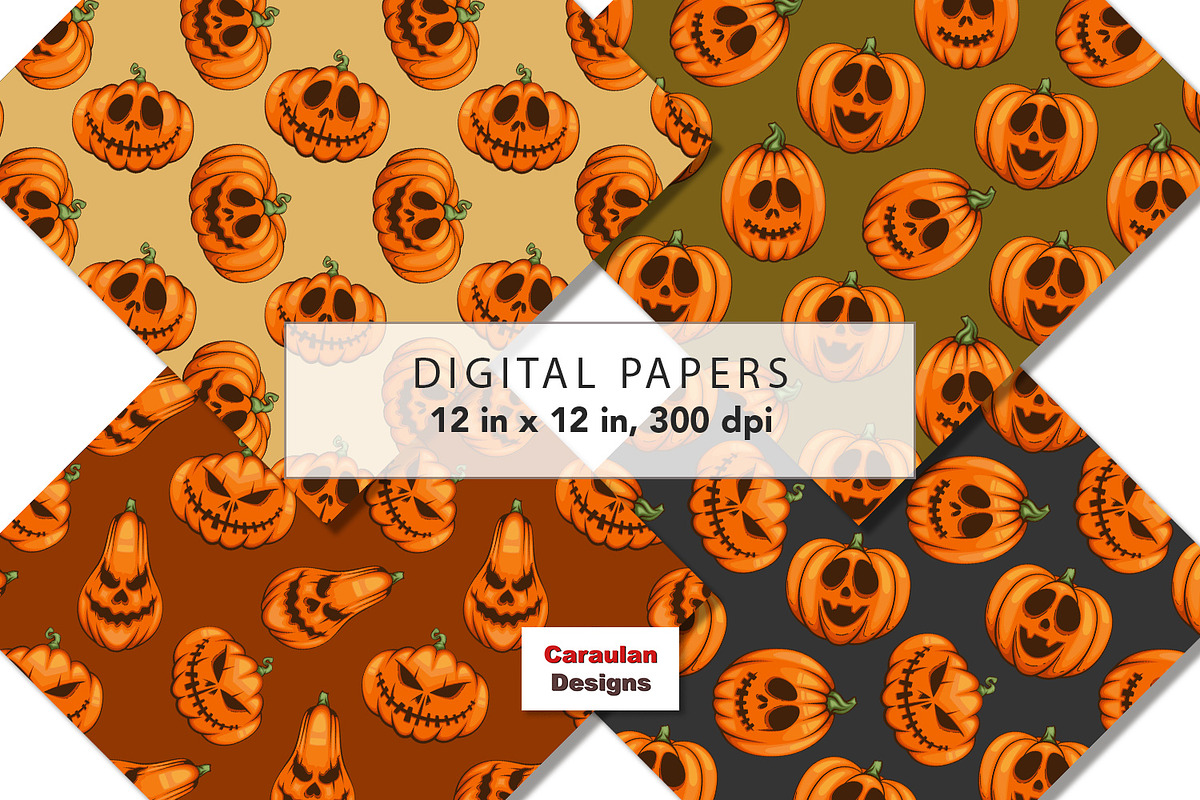 Scary Pumpkins Seamless Patterns, a Pattern Graphic by Serghei Caraulan (Photo 8 of 8)
