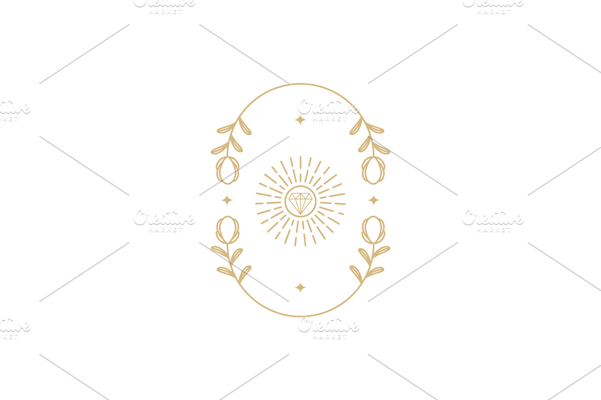 aesthetic diamond gold shine logo, a Branding & Logo Template by devastd