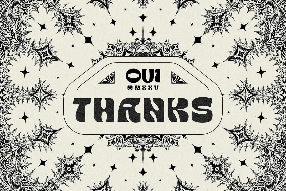 Oui Ellixyr Psychedelic Display Font, a Sans Serif Font by Oui Studio (Photo 10 of 10)