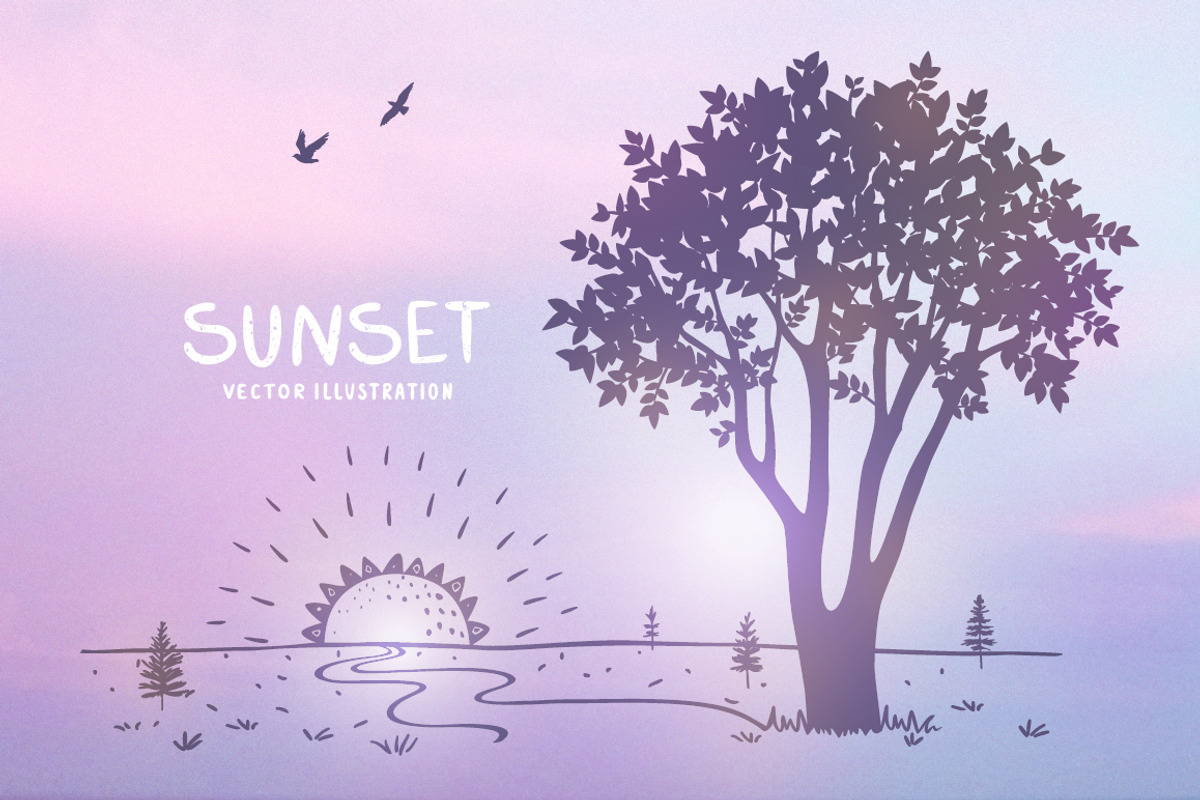 Sunset nature, an Illustration by JulianArt (Photo 2 of 4)
