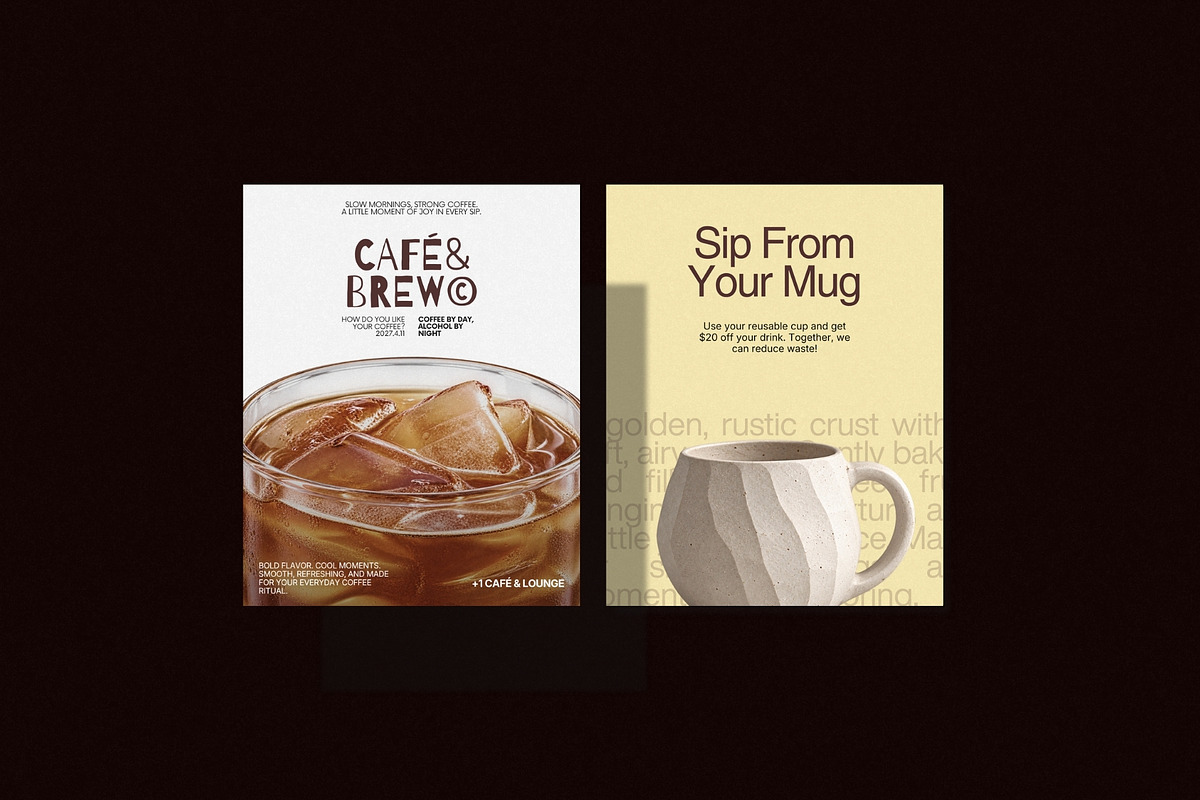 BREW | Cafe Social Media Kit (I), a Social Media Template by Prapti Design (Photo 6 of 10)