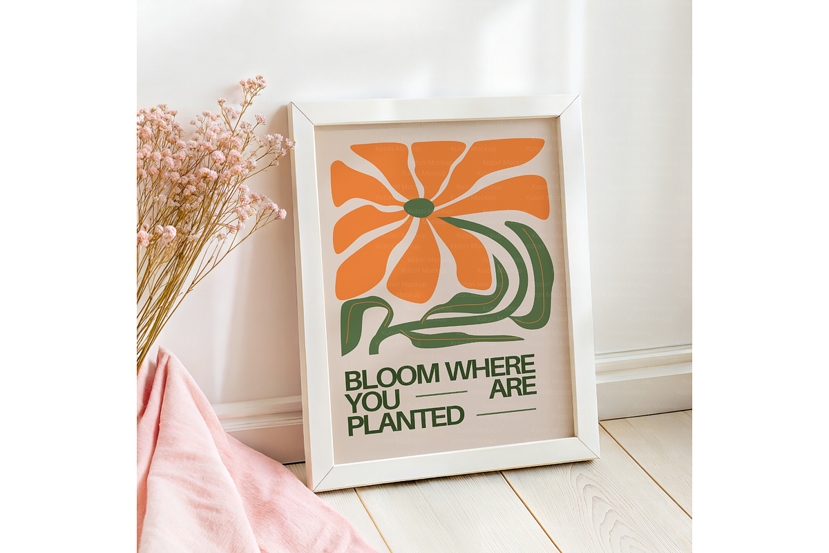 Soft Pink Floral Frame Mockup, a Product Mockup by MockupWizard (Photo 5 of 5)