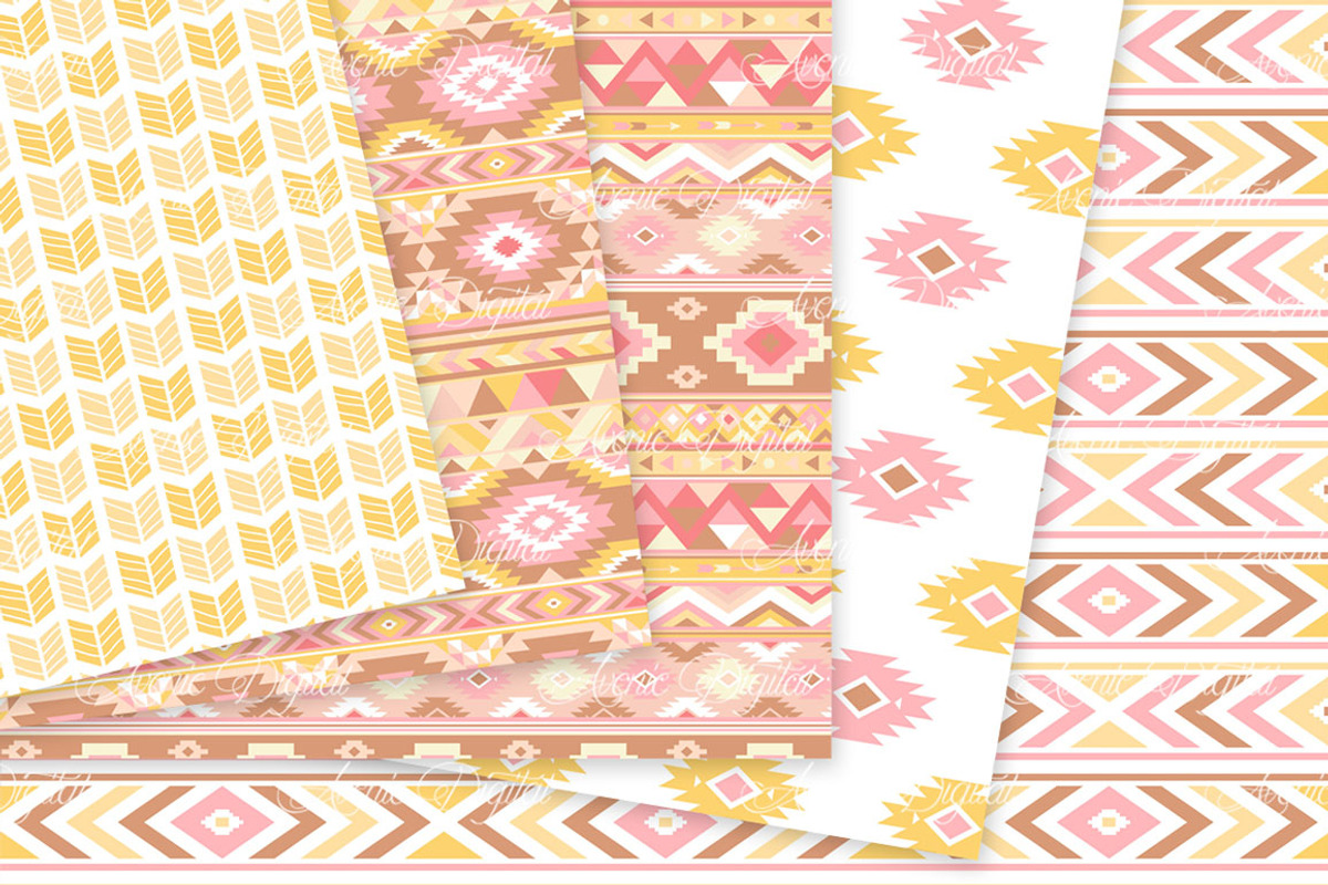 Sweet Aztec Digital Paper, a Texture Graphic by Avenie Digital (Photo 3 of 4)