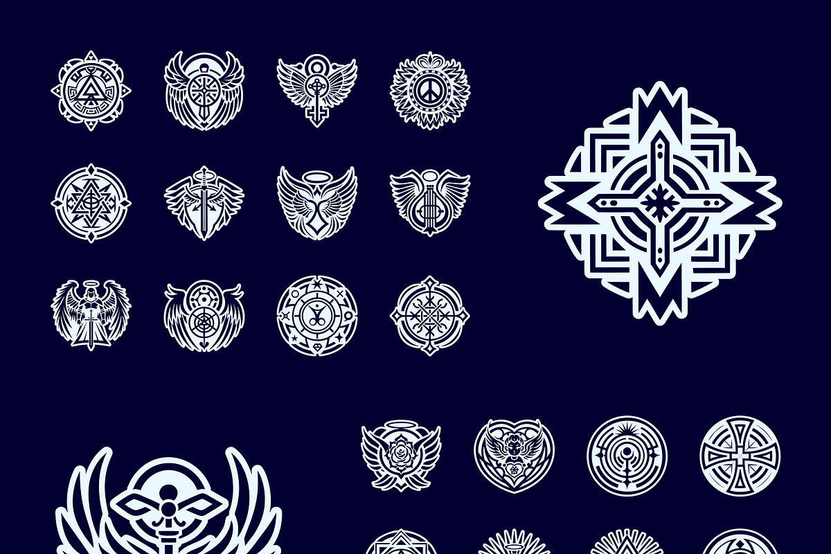 Angel Symbol and Sigils Set, a Solid Icon by Creative Stall (Photo 8 of 9)