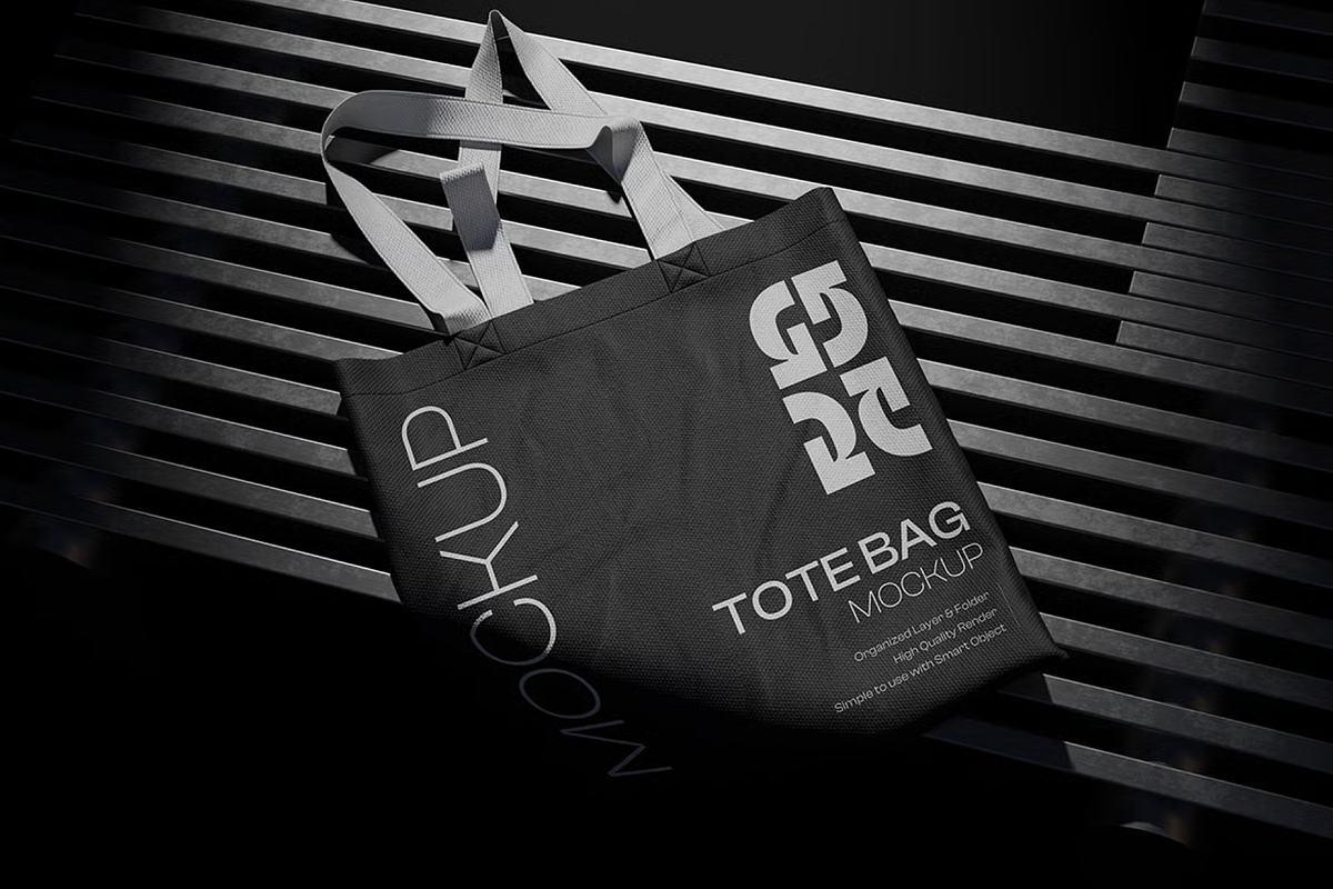 Realistic Tote Bag Mockup, a Cups & Container Mockup by graphicsauce (Photo 3 of 4)