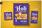 Purple Holi Festival Color Flyer, a Flyer Template by Neermana (Thumbnail 1 of 4)