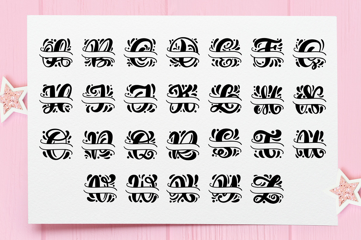 Split Letter Name Font, a Script Font by Happy Letters (Photo 9 of 11)