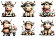 Whimsical Easter Highland Cow Clipar, an Illustration by Sublimation Artist (Thumbnail 5 of 6)