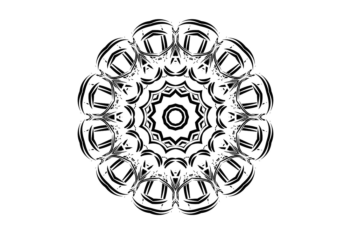 Ornamental Black White Mandala Pack, a Decorative Illustration by NJ Himel (Photo 59 of 103)