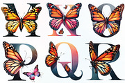 Watercolor Butterfly Alphabet PNG, an Illustration by CraftArtStudio (Thumbnail 2 of 6)